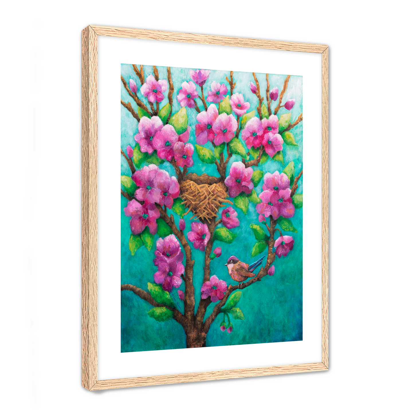 Purple Fairy Wren Fine Art Paper Print, Mat & Frame