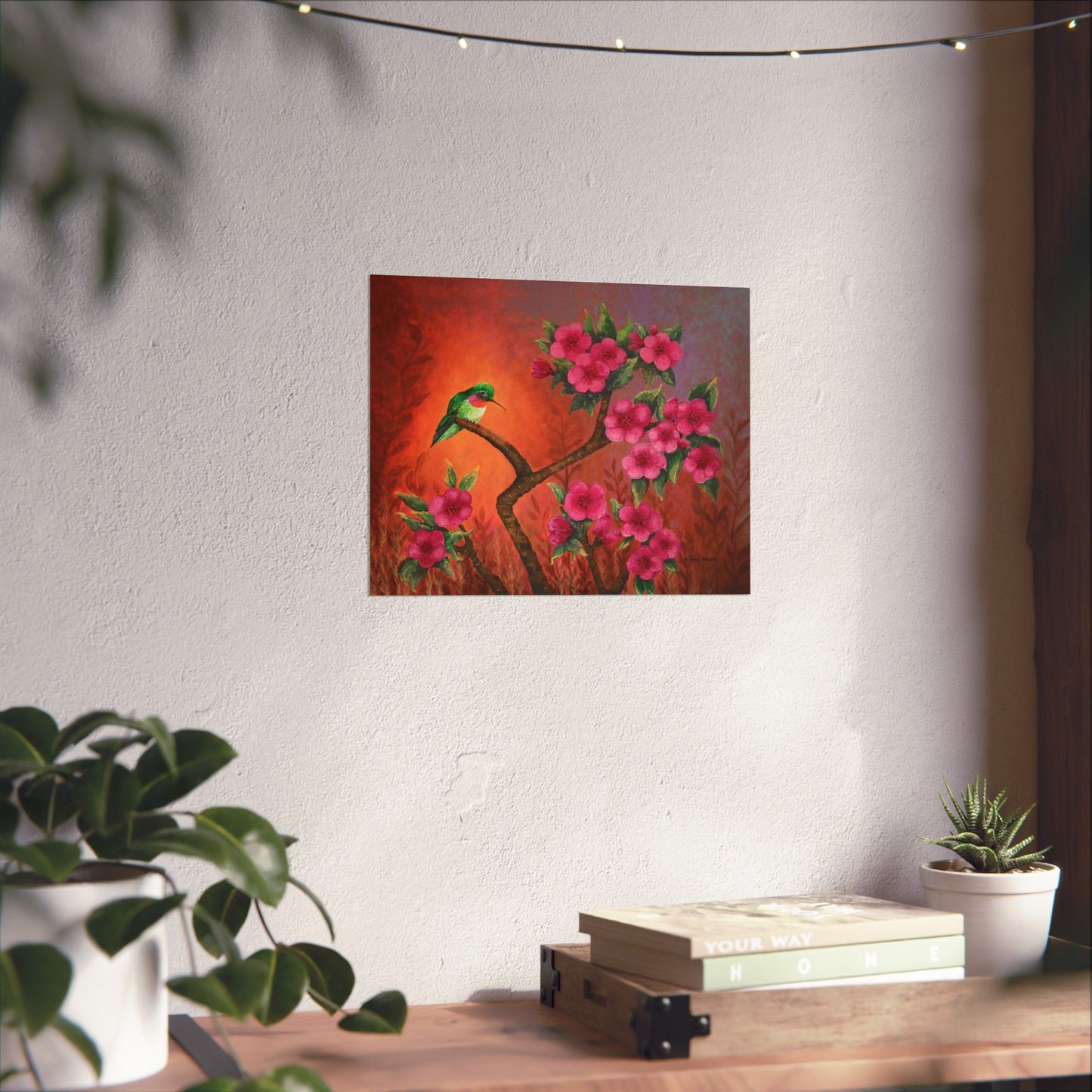 Hummingbird Sunset Fine Art Paper Print