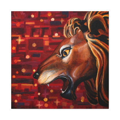 Carousel Lion Canvas Print