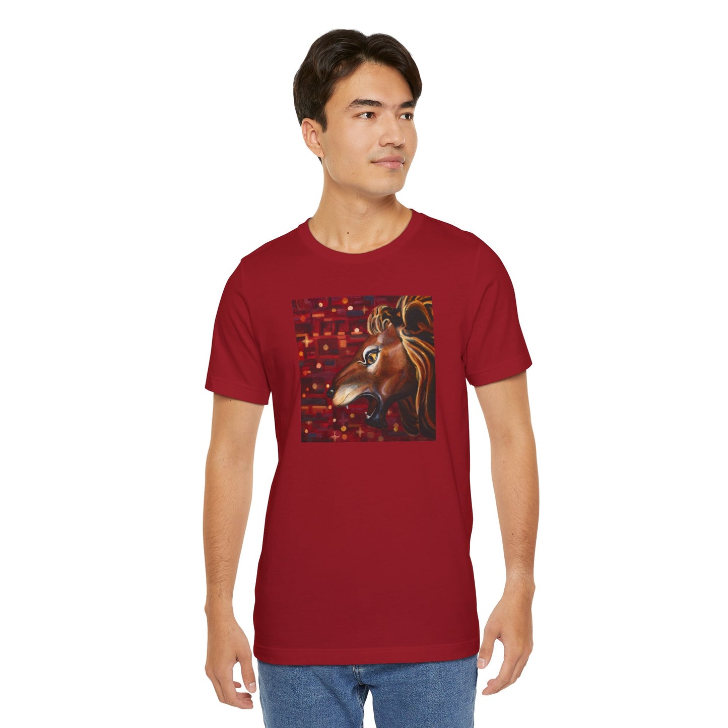 Carousel Lion Painting Adult Unisex Jersey Short Sleeve T-Shirt