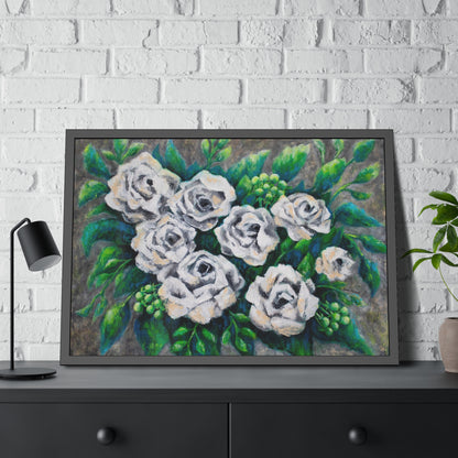 Rose Bouquet Burst Paper Print, Framed