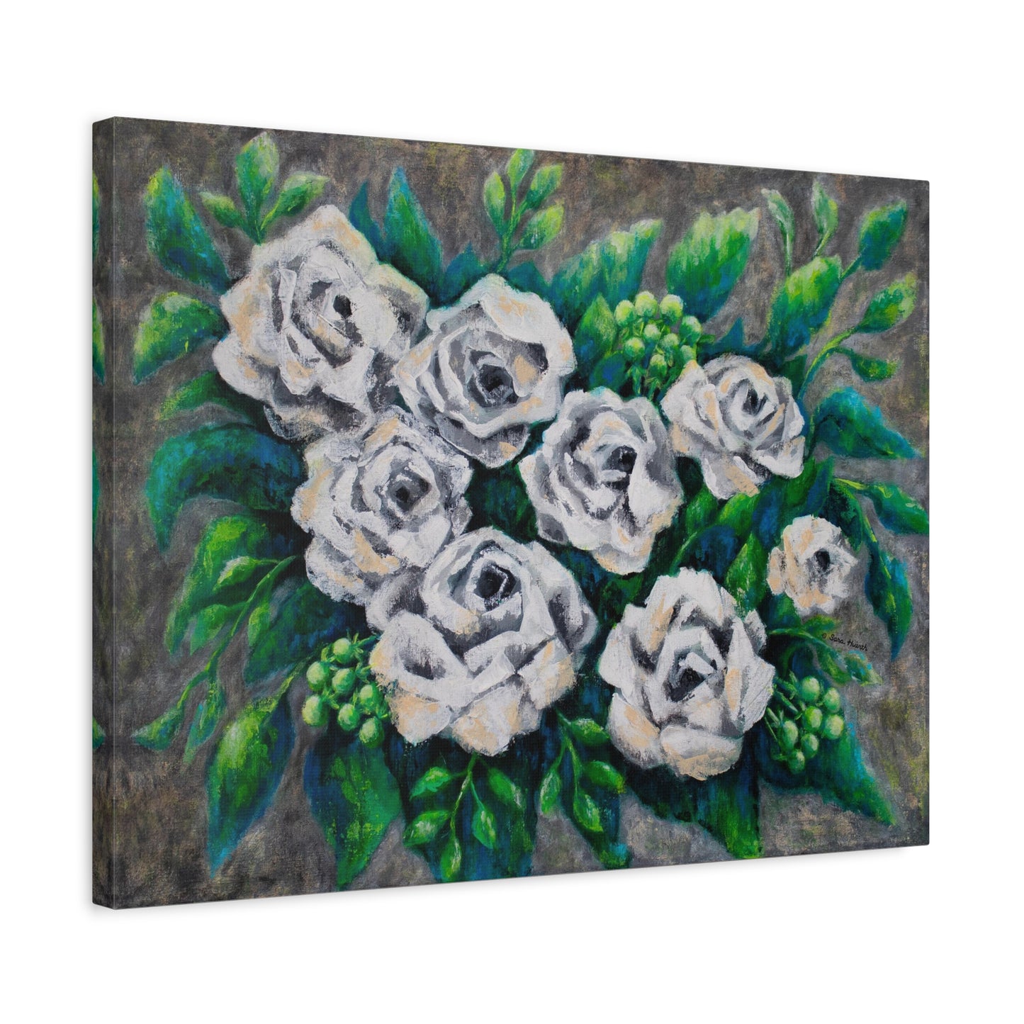 Rose Bouquet Burst Canvas Print