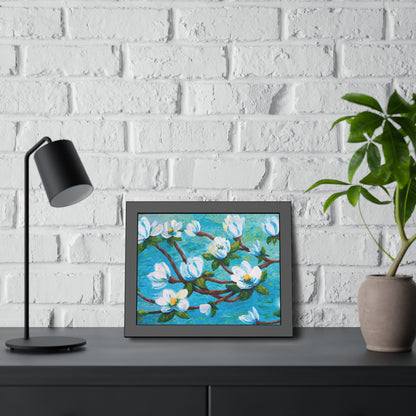 Magnolia Over Water Paper Print, Framed