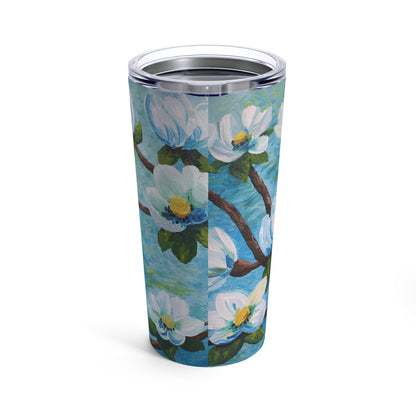 Magnolia Over Water Painting Tumbler 20oz