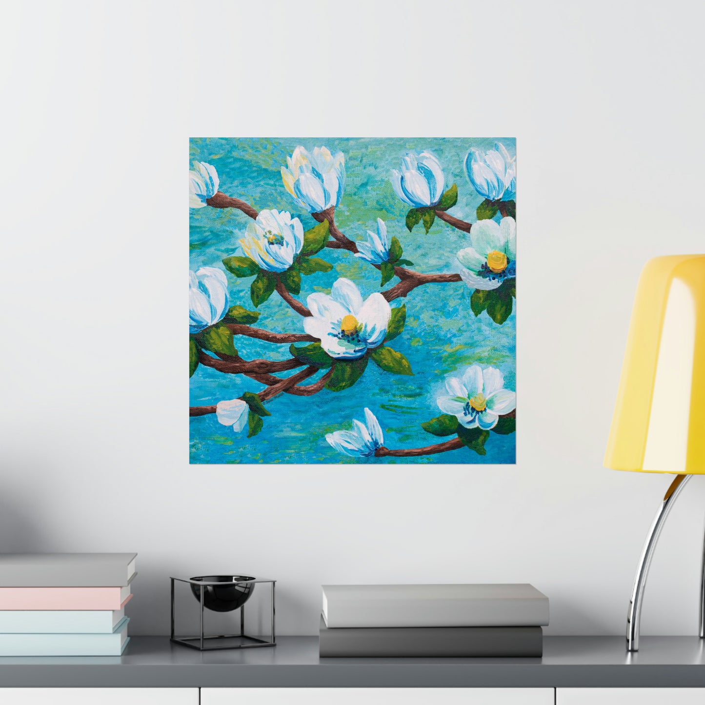 Magnolia Over Water Fine Art Paper Print