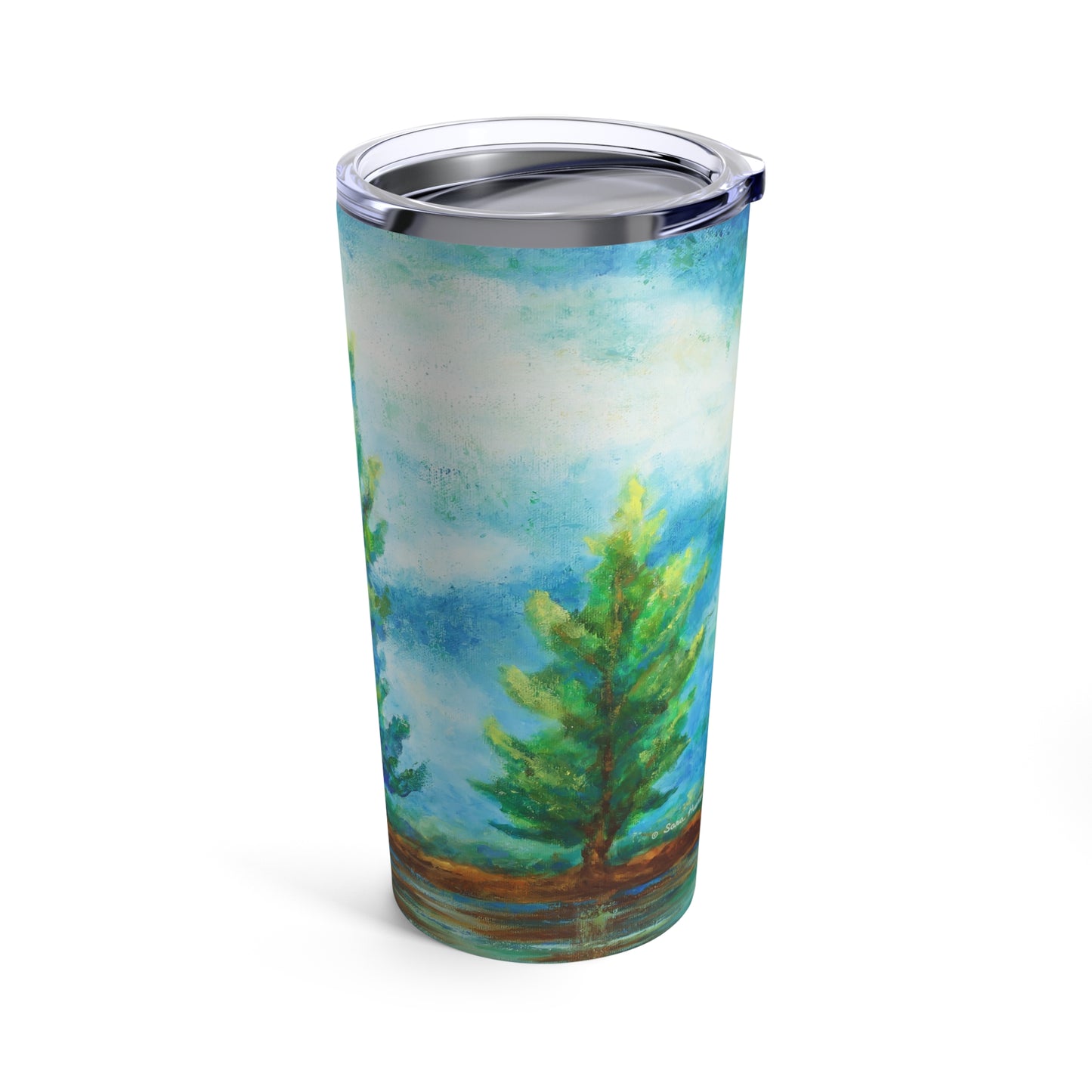 Three River Pines Painting Tumbler 20oz