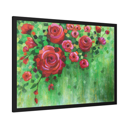 Roses and Confetti Paper Print, Framed