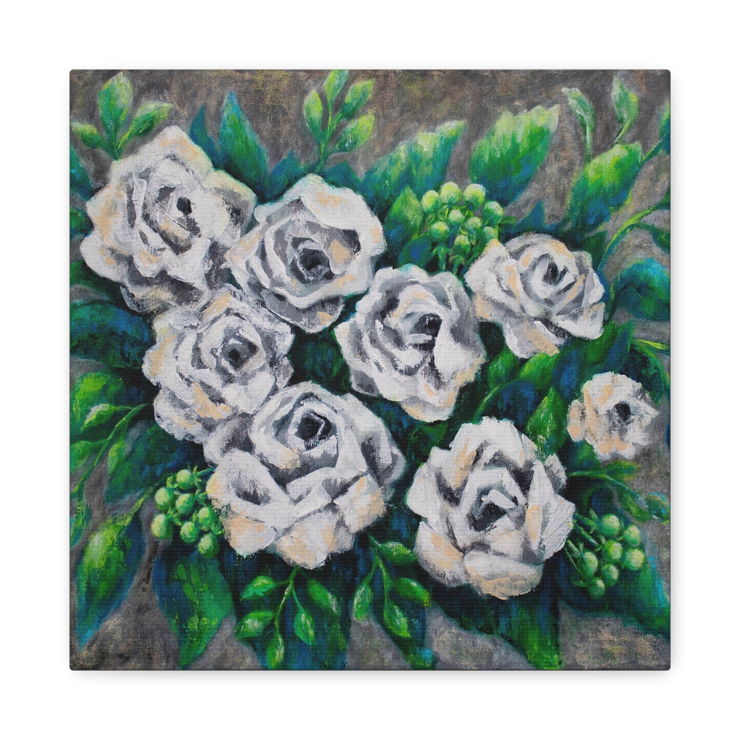 Rose Bouquet Burst Canvas Print