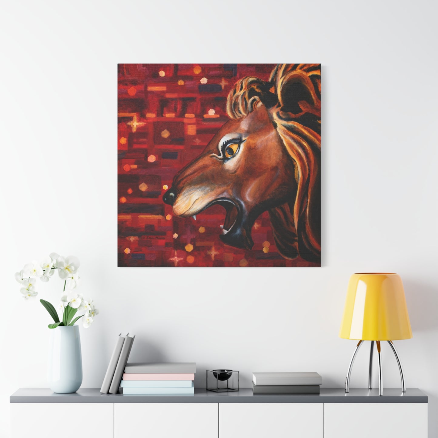 Carousel Lion Canvas Print