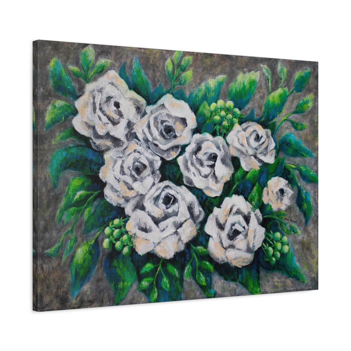 Rose Bouquet Burst Canvas Print