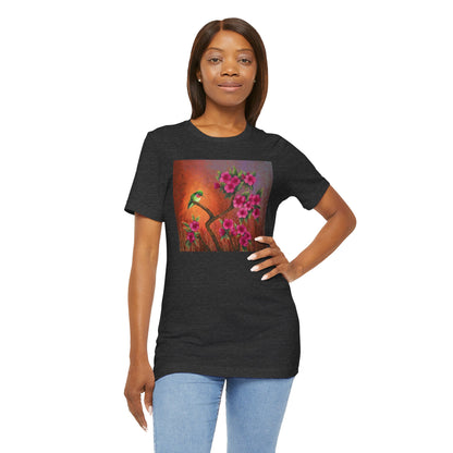 Hummingbird Sunset Painting Adult Unisex Jersey Short Sleeve T-Shirt