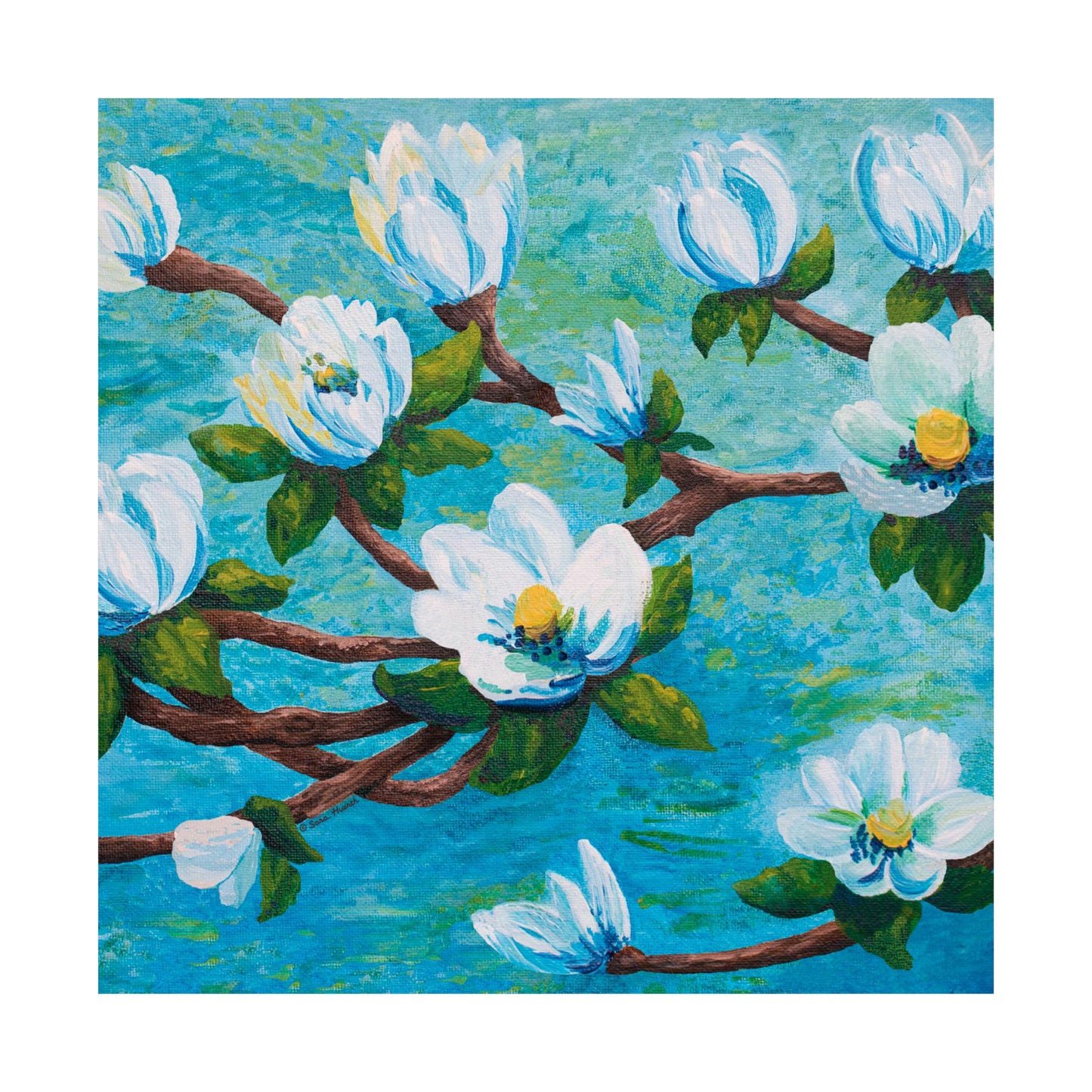 Magnolia Over Water Fine Art Paper Print