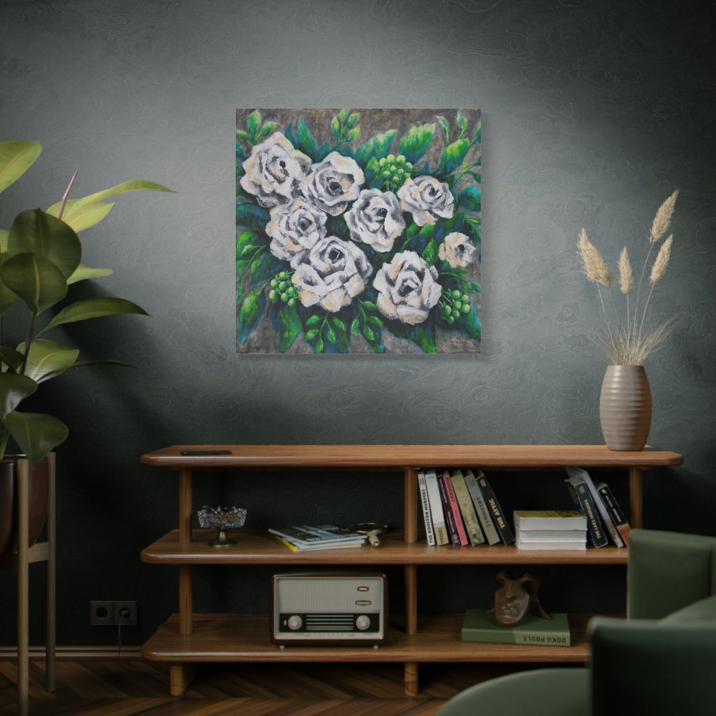 Rose Bouquet Burst Canvas Print