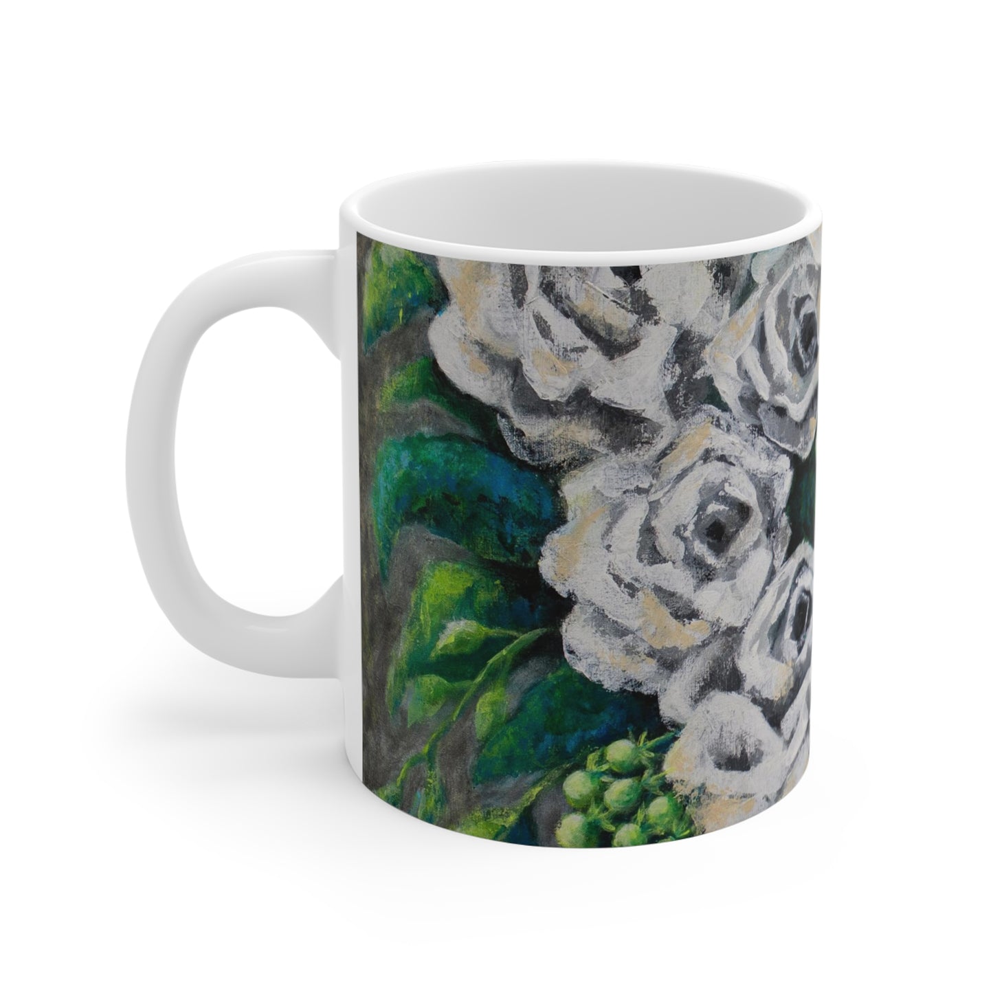 Rose Bouquet Burst Painting Mug 11oz