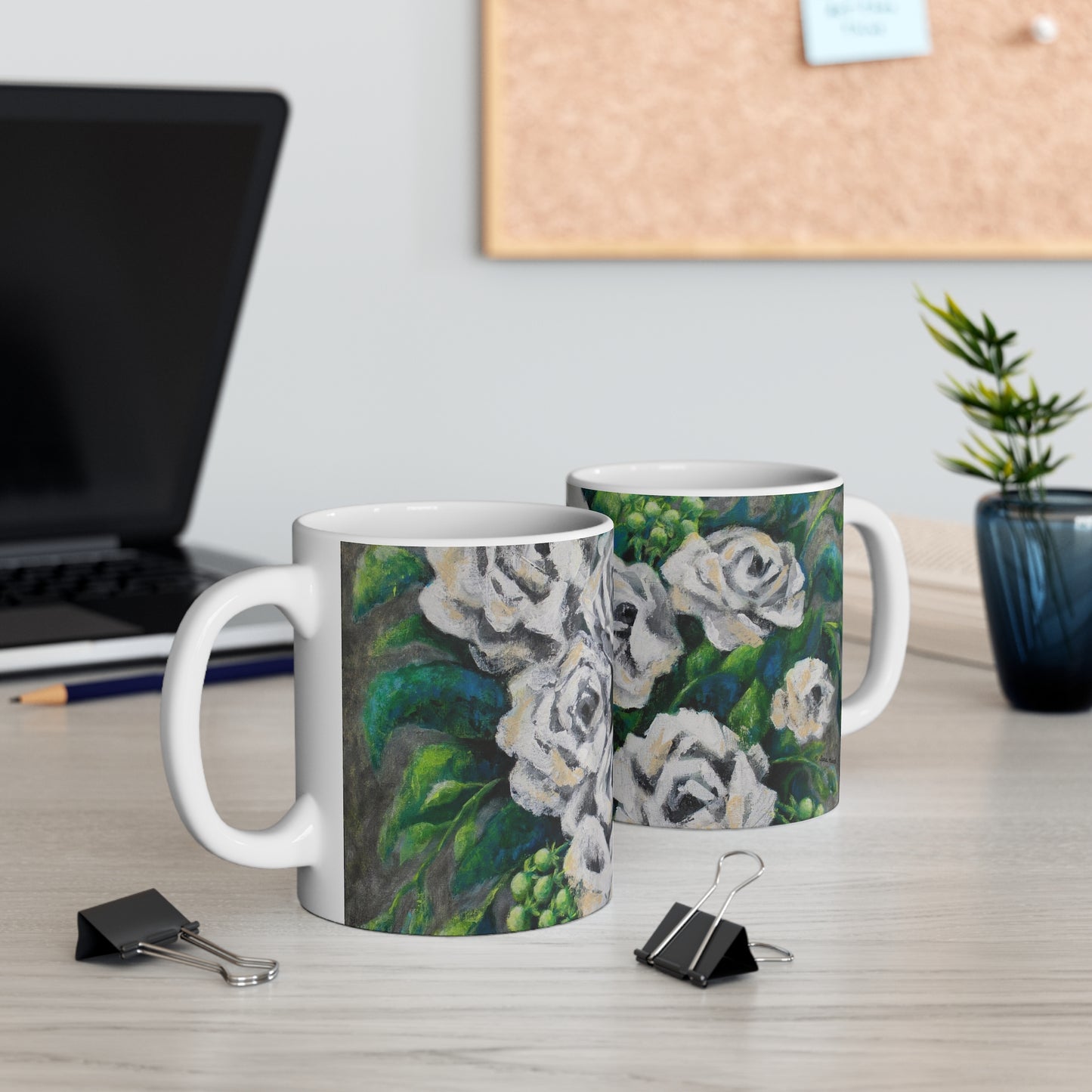 Rose Bouquet Burst Painting Mug 11oz