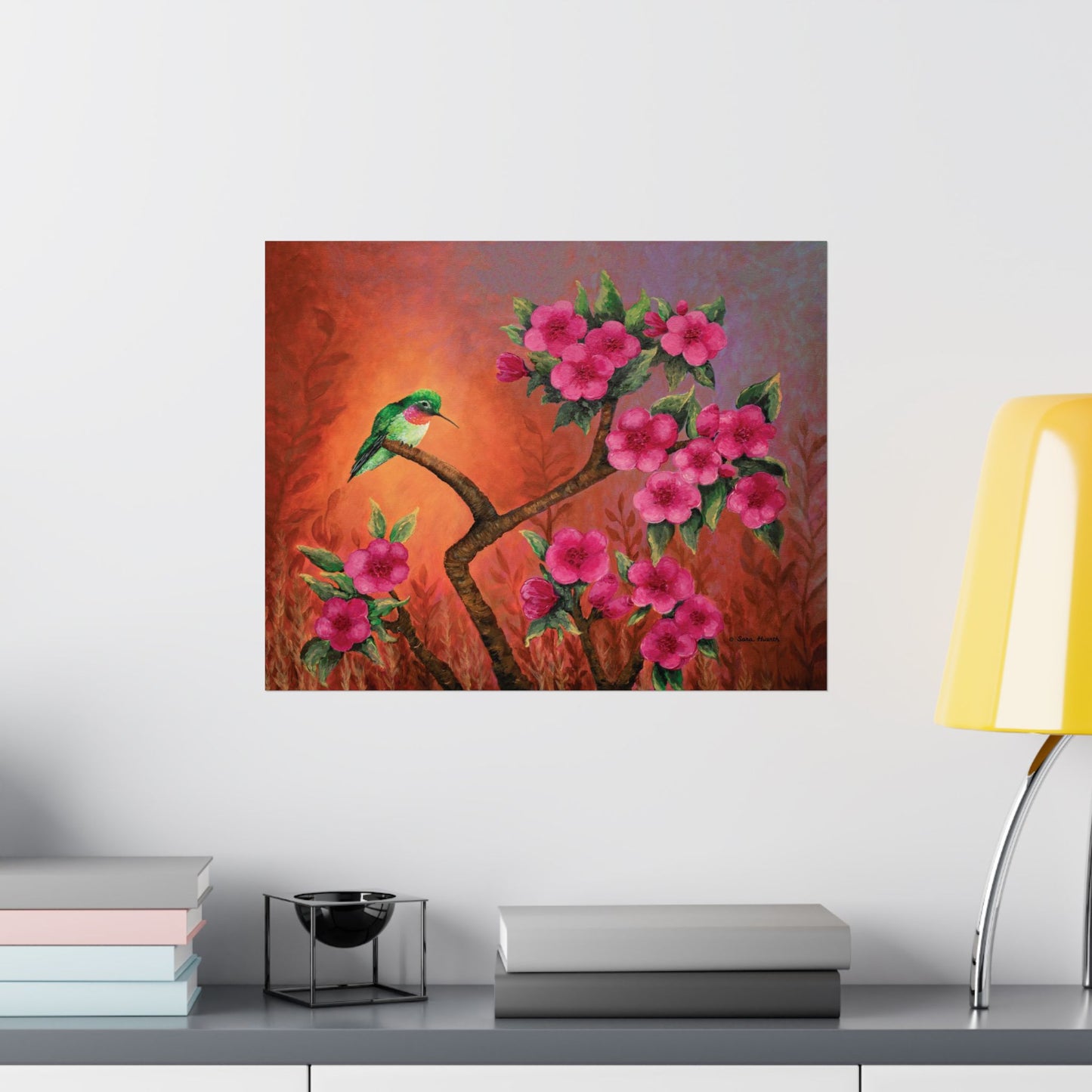 Hummingbird Sunset Fine Art Paper Print