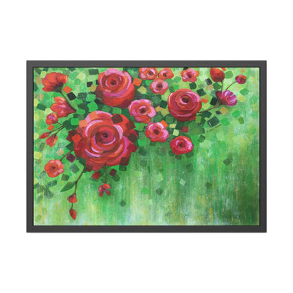 Roses and Confetti Paper Print, Framed