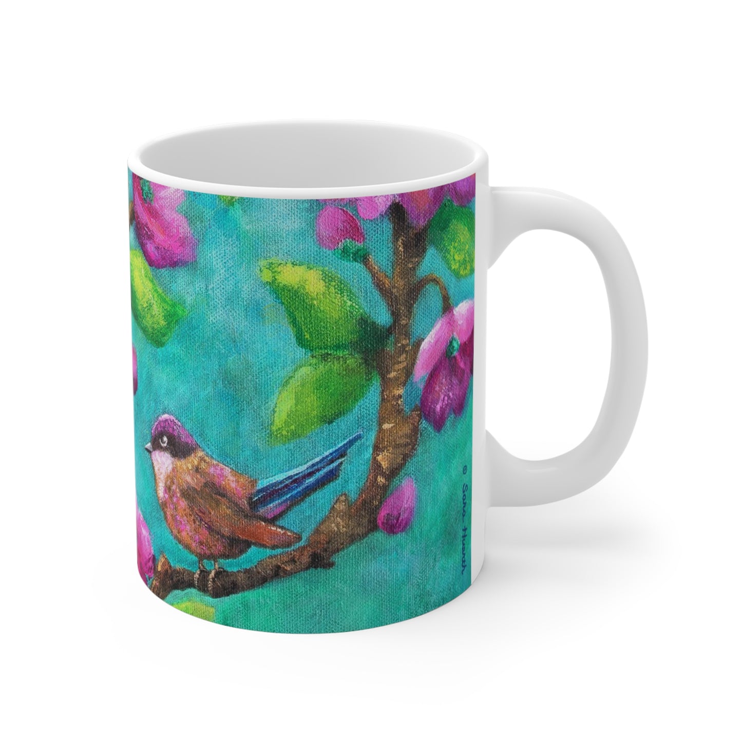 Purple Fairy Wren Painting Mug 11oz