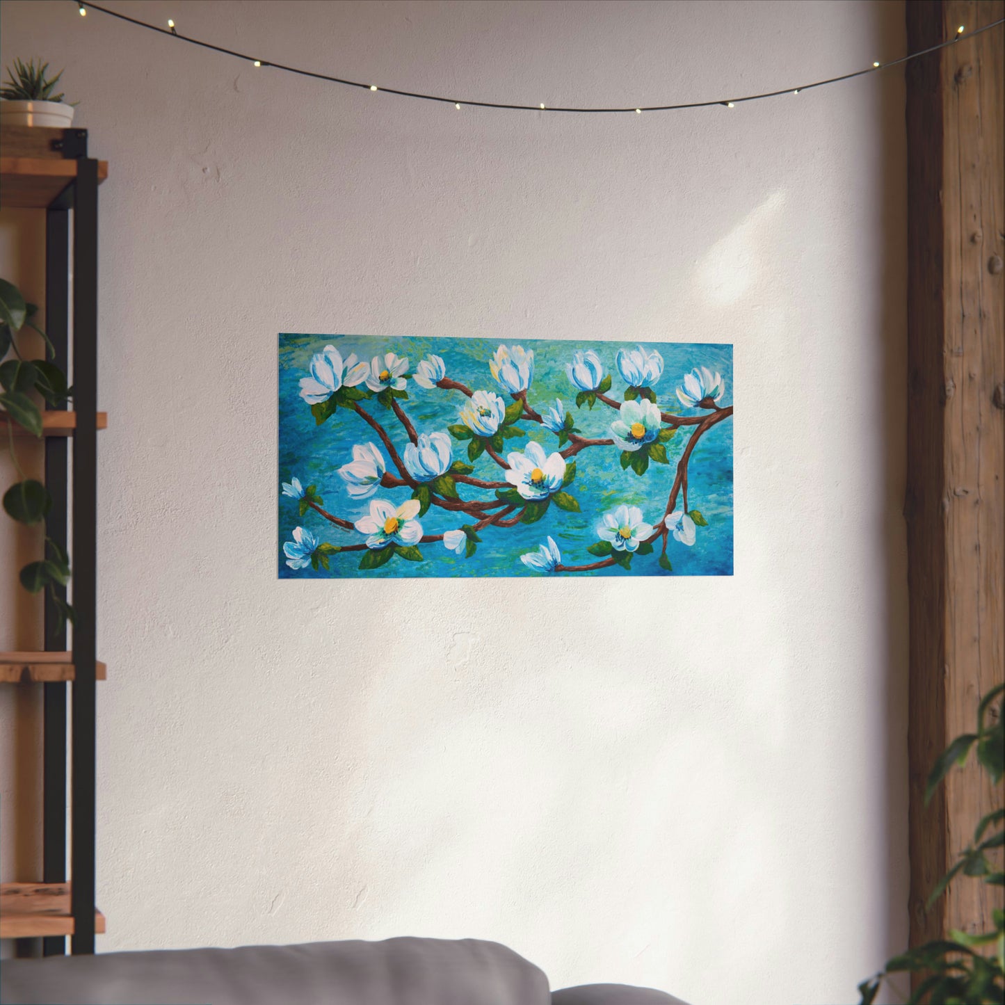 Magnolia Over Water Fine Art Paper Print