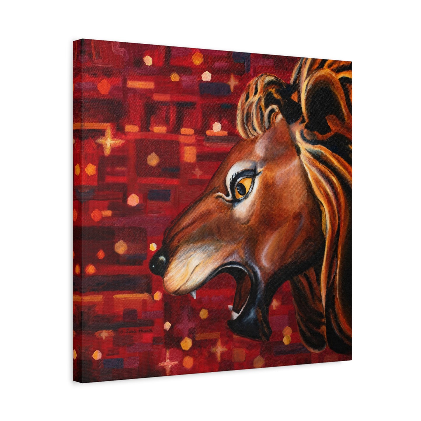 Carousel Lion Canvas Print