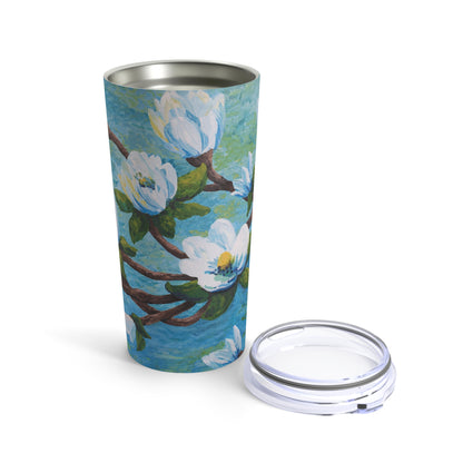 Magnolia Over Water Painting Tumbler 20oz