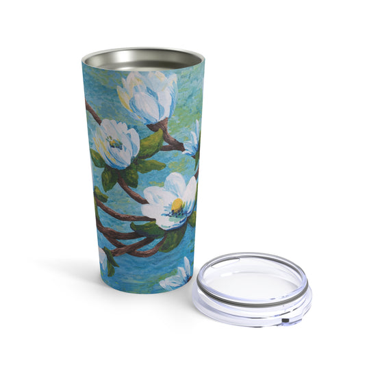 Magnolia Over Water Painting Tumbler 20oz