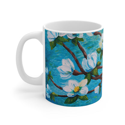 Magnolia Over Water Painting Mug 11oz