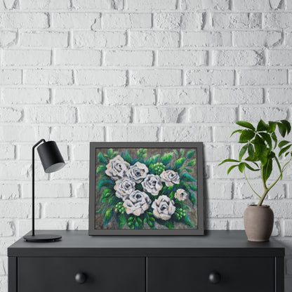 Rose Bouquet Burst Paper Print, Framed