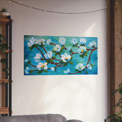 Magnolia Over Water Fine Art Paper Print