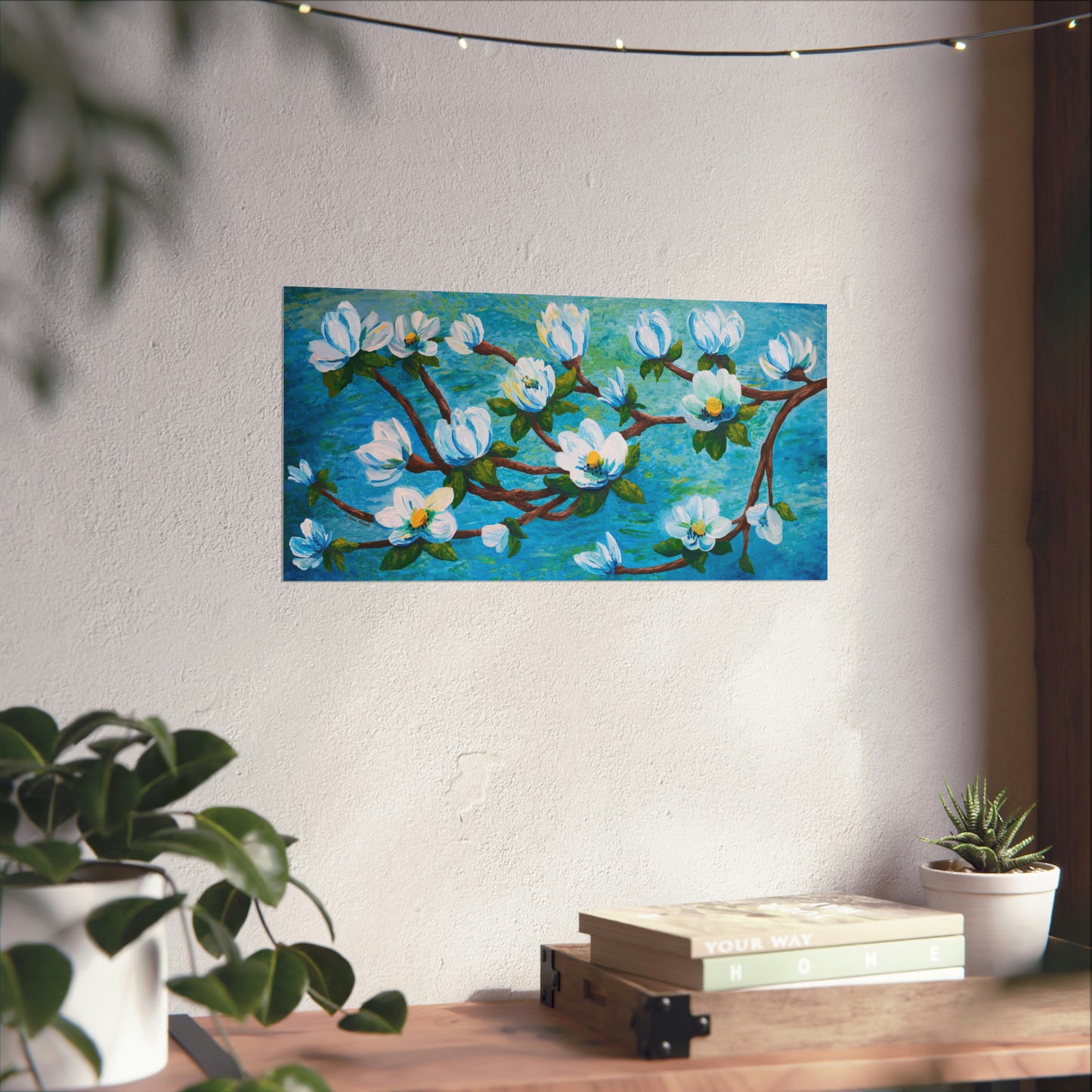 Magnolia Over Water Fine Art Paper Print