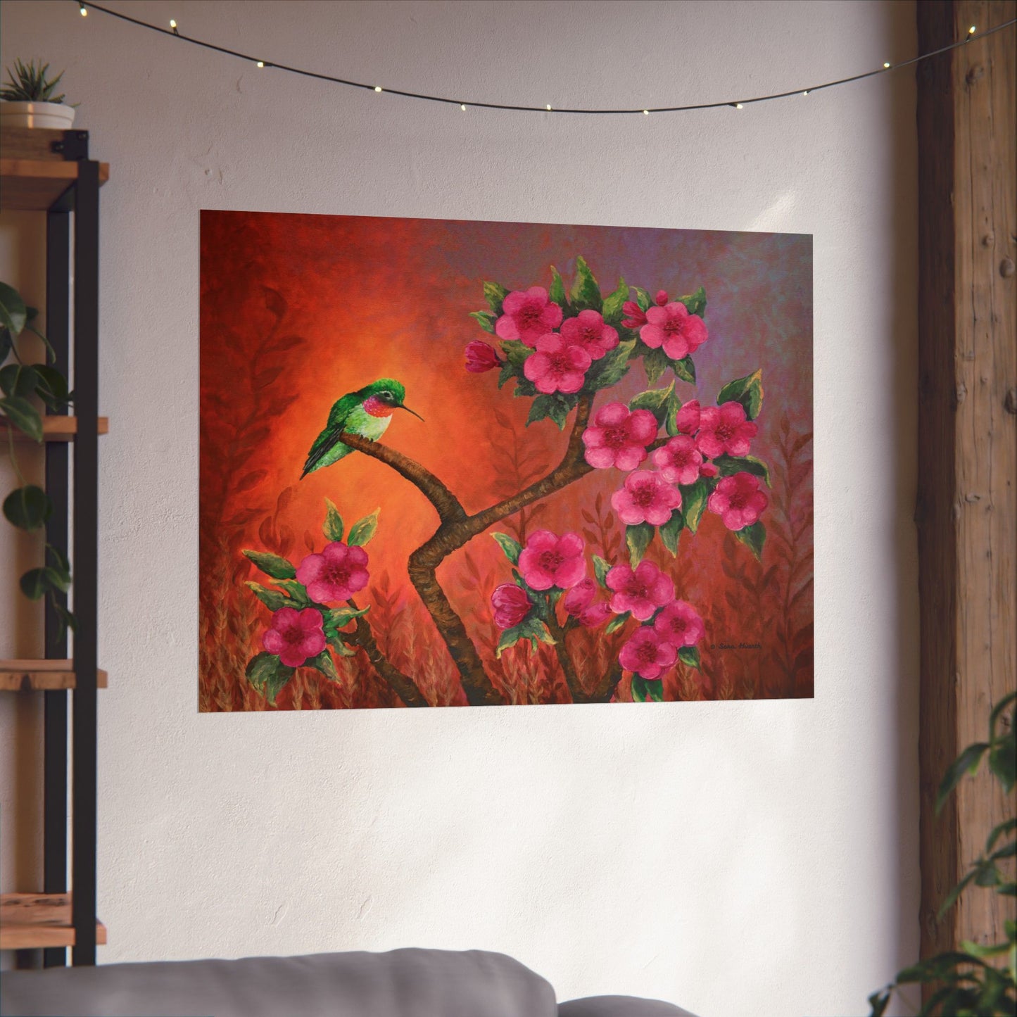 Hummingbird Sunset Fine Art Paper Print