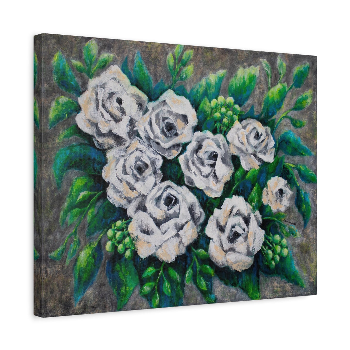 Rose Bouquet Burst Canvas Print