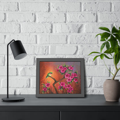 Hummingbird Sunset Paper Print, Framed