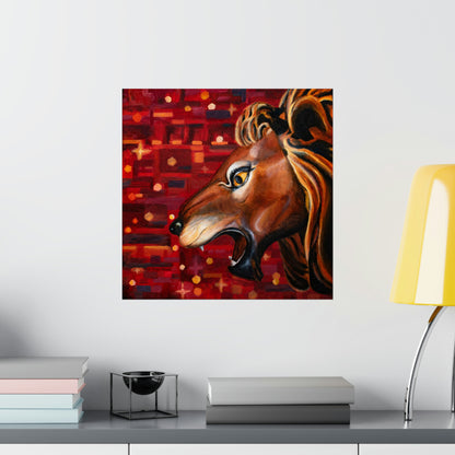 Carousel Lion Fine Art Paper Print