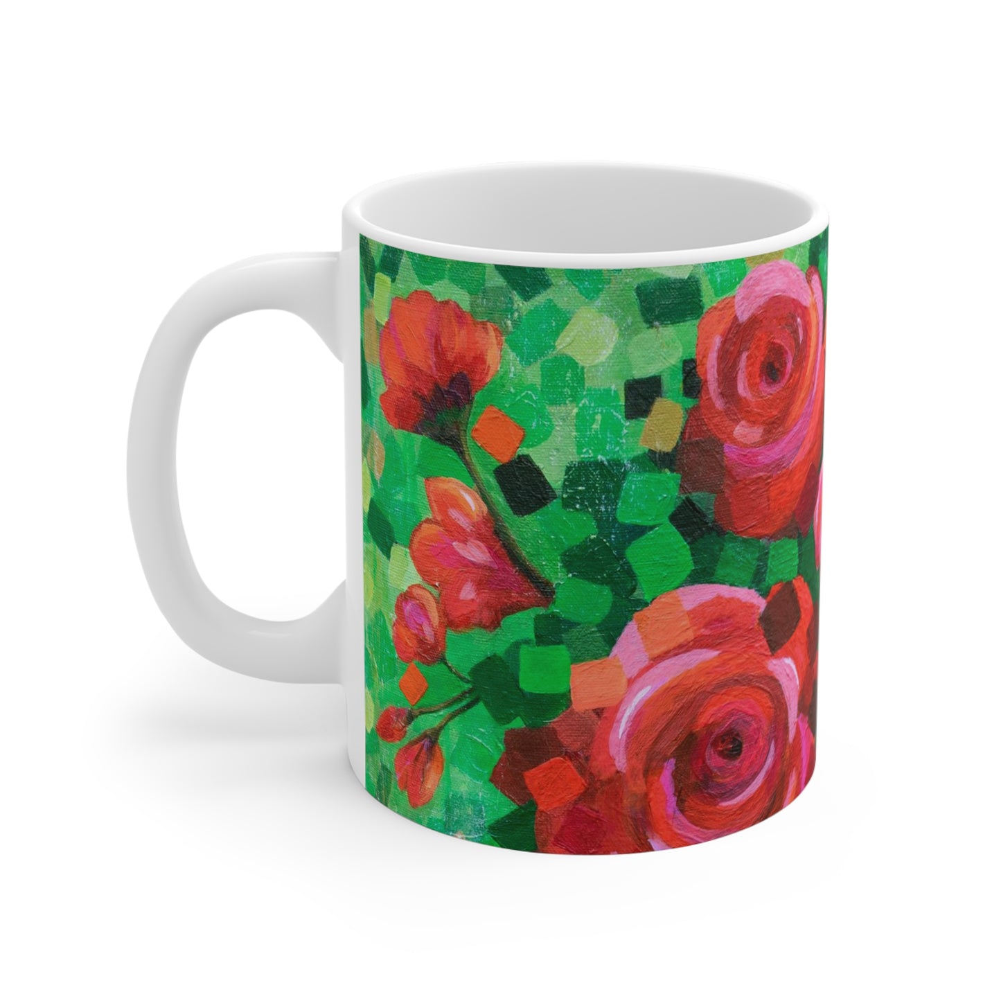 Roses and Confetti Painting Mug 11oz