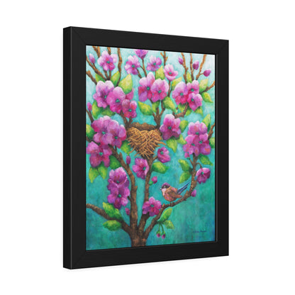 Purple Fairy Wren Paper Print, Framed