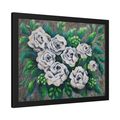 Rose Bouquet Burst Paper Print, Framed