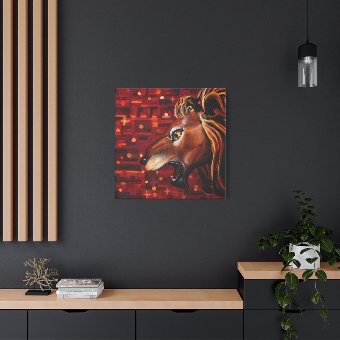 Carousel Lion Canvas Print