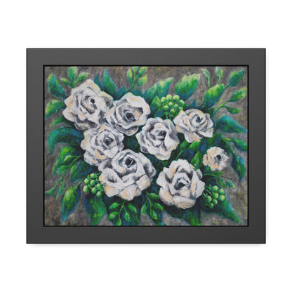 Rose Bouquet Burst Paper Print, Framed