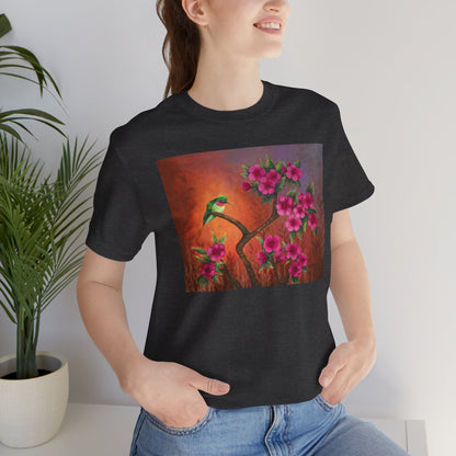 Hummingbird Sunset Painting Adult Unisex Jersey Short Sleeve T-Shirt