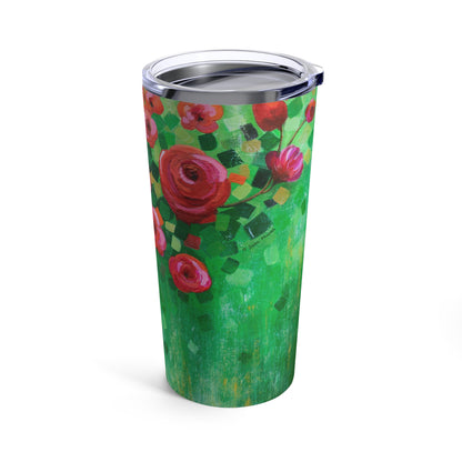 Roses and Confetti Painting Tumbler 20oz