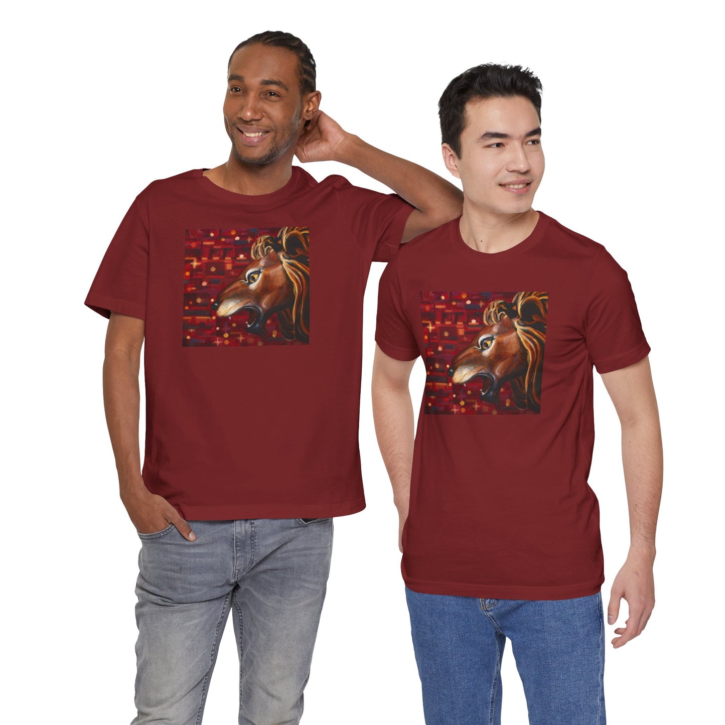 Carousel Lion Painting Adult Unisex Jersey Short Sleeve T-Shirt