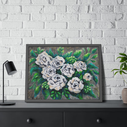 Rose Bouquet Burst Paper Print, Framed