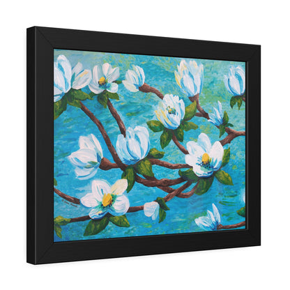 Magnolia Over Water Paper Print, Framed