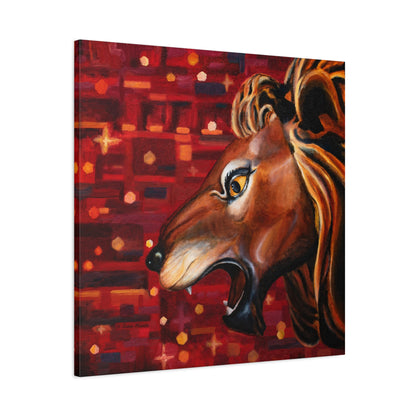 Carousel Lion Canvas Print