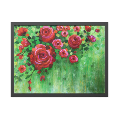 Roses and Confetti Paper Print, Framed