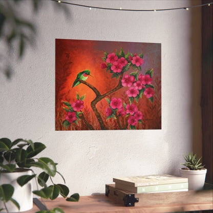 Hummingbird Sunset Fine Art Paper Print