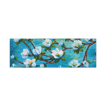 Magnolia Over Water Canvas Print