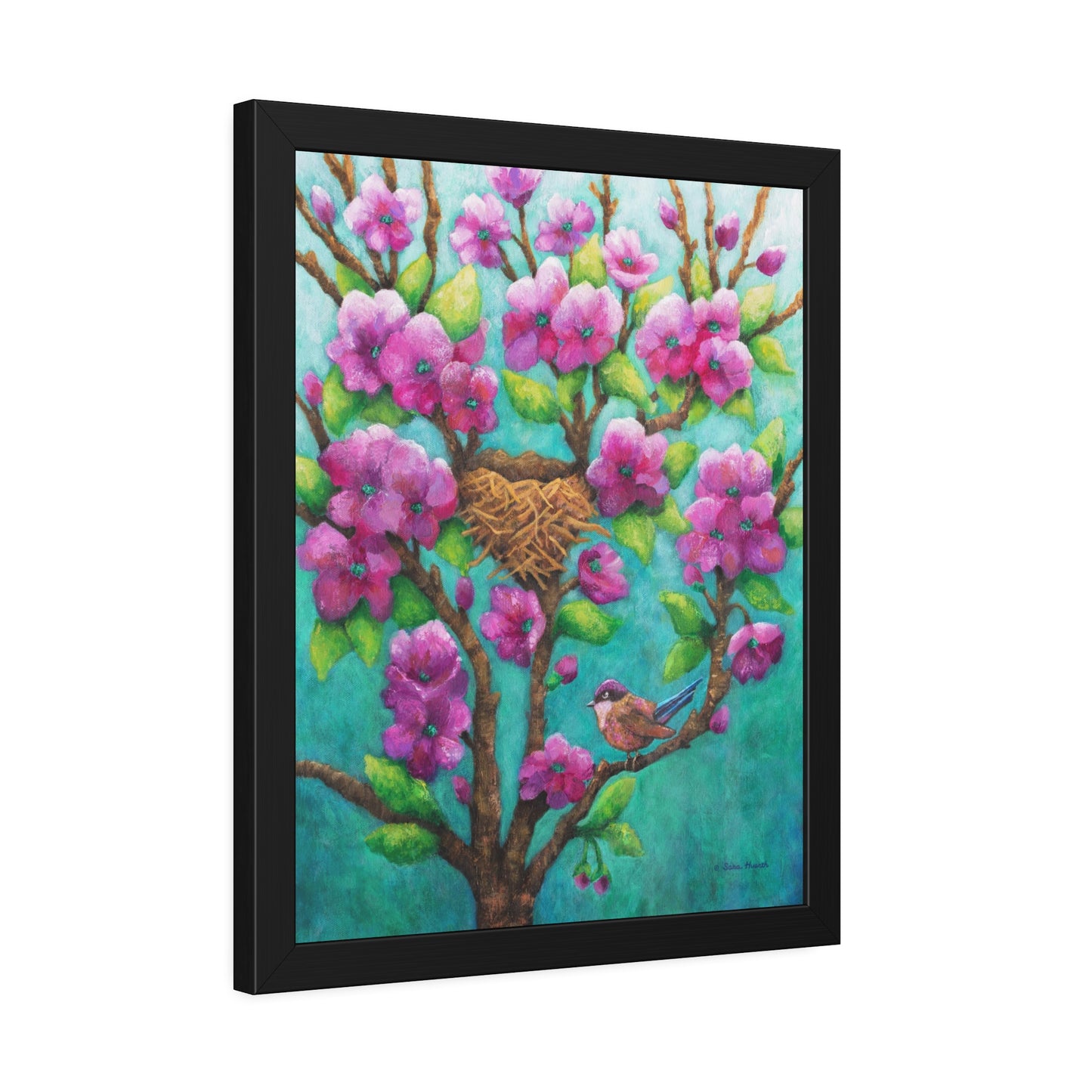 Purple Fairy Wren Paper Print, Framed