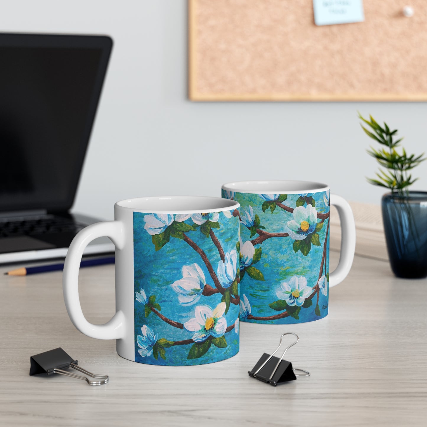 Magnolia Over Water Painting Mug 11oz